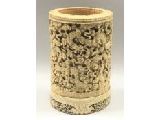 A very well carved early 19thC. Chinese ivory brus