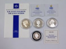 Four collectors silver proof coins with certificat