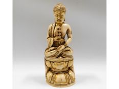 An 18thC. carved & gilded ivory Sino-Tibetan figur