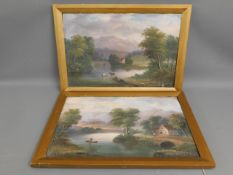 A pair of Victorian landscape oil paintings by W.