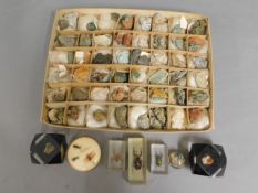 A quantity of mixed rocks & minerals in tray twinn