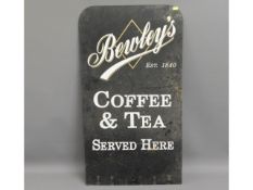 A double sided Bewley's coffee & tea advertising s