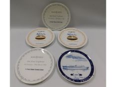 Five cruise liner plates
