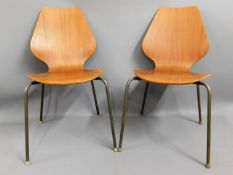 A pair of Danish plywood Oivind Iversen stackable