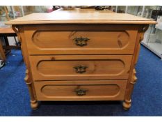 A c.1900 pine dresser base with drawers, 38.5in wi