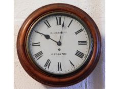 A 19thC. fusee movement wall clock by S. Corbett,