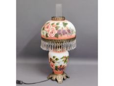 A decorative glass electric lamp, 29in tall
