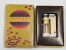 A Coffee Lite novelty lighter with original box