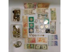 A quantity of mixed coinage, crowns & bank notes i