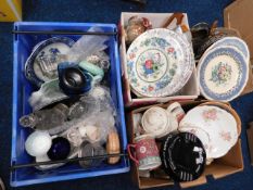 Four boxes of mixed sundry china & glass