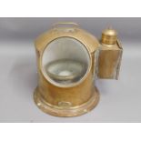 A brass Daveys & Co. London gimbal compass & case,