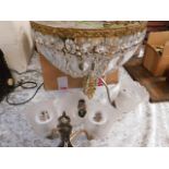 A crystal chandelier type light fitting 12in diame