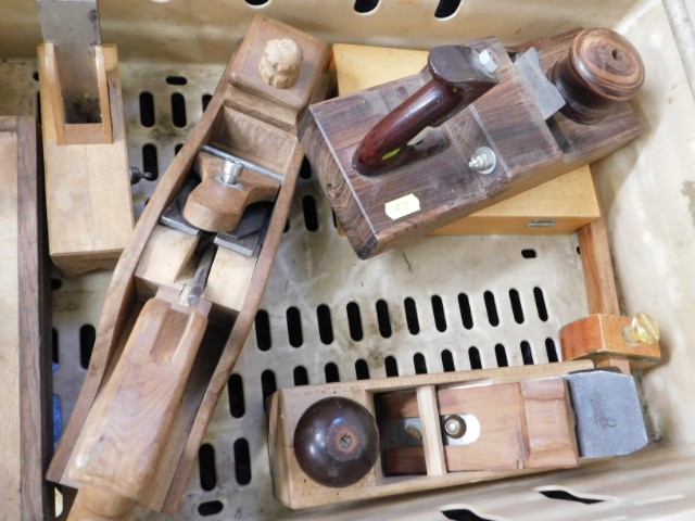 A quantity of wooden planes & related items