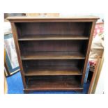 A low level floor standing mahogany bookcase, 42in