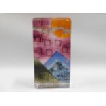 A Sarah Peterson of Caithness art glass block with