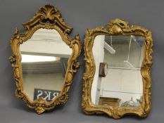 Two gilded frame mirrors, largest 23in tall
