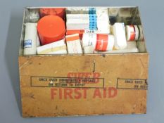 A vintage SWEB first aid kit