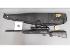 A Webley VMX OS .22 air rifle with case & targets