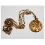 A 9ct gold St. Christopher & chain, 2g