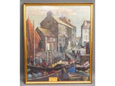 A Tom Morton of Polperro print "The Yellow Boat",