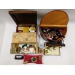 A quantity of mixed costume jewellery, coins & oth