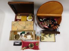 A quantity of mixed costume jewellery, coins & oth