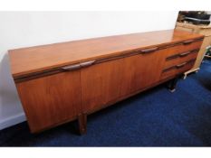 A G-Plan style retro teak sideboard, 84in wide x 2