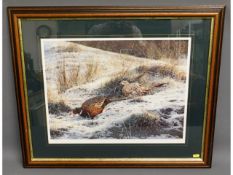 "Pheasants - First Fall" - A framed hand signed St