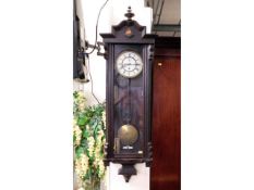 A 19thC. continental regulator style wall clock, 4