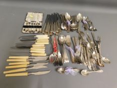A quantity of mostly silver plated cutlery