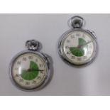 A pair of Ingersoll stop watches, both run as shou