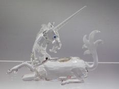 An SCS Swarovski crystal Unicorn with box