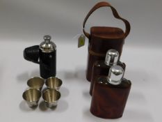 Two modern drinking flask sets