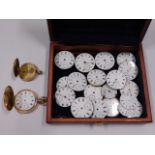 A quantity of enamelled watch dials & movements