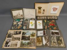 A quantity of vintage scrap, photo & postcard albu