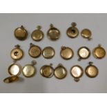 A quantity of gold plated watch cases