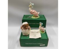 Two boxed Royal Doulton "Beswick" gold sized Beatr