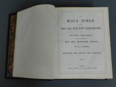 A c.1800 bible by Rev. Mathew Henry with hand writ