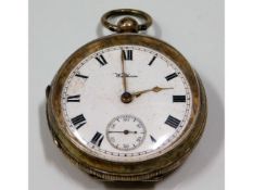 A silver pocket watch by Waltham, 118g