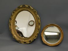 Two gilded frame mirrors, largest 26in tall