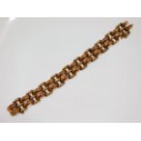 A rose & yellow gold 14ct bracelet, 31.6g, 8in lon