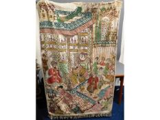 A Moroccan style tapestry wall hanger, 71.5in x 47