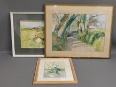 Three framed impressionist watercolours by Sam Dod