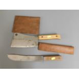 A USA cleaver & a machete style knife, makers Brid