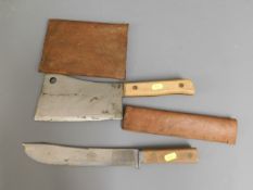A USA cleaver & a machete style knife, makers Brid