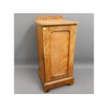 A c.1900 satinwood bedside pot cupboard, 31in high