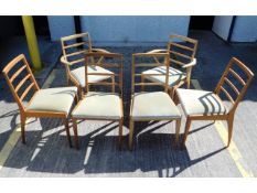 Four vintage retro Danish teak A. B. J dining chai