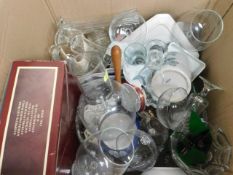 A boxed quantity of glassware