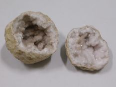 A sliced, quartz geode, 4.5in diameter