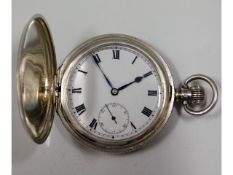 A silver top wind pocket watch, 47mm case diameter